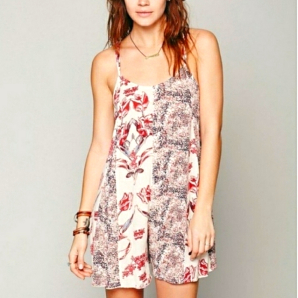 Free People Floral Mixed Print Romper